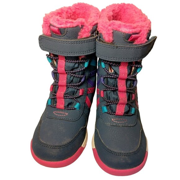 Merrell Snow Crush Boots Youth Girl Size 10M Blue Pink 220 Gram Insulatuin READ - Picture 3 of 16